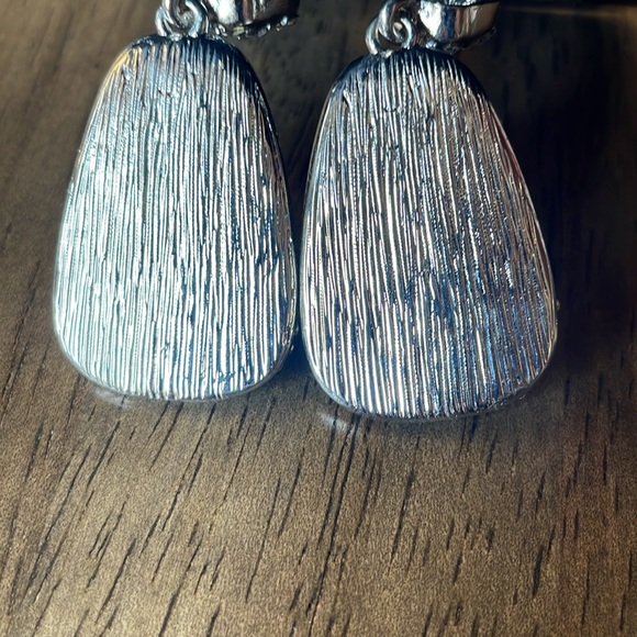 New York & Company Rhinestone Detailed Silver Earrings, Approximately 2 Inch NWT - Picture 7 of 7